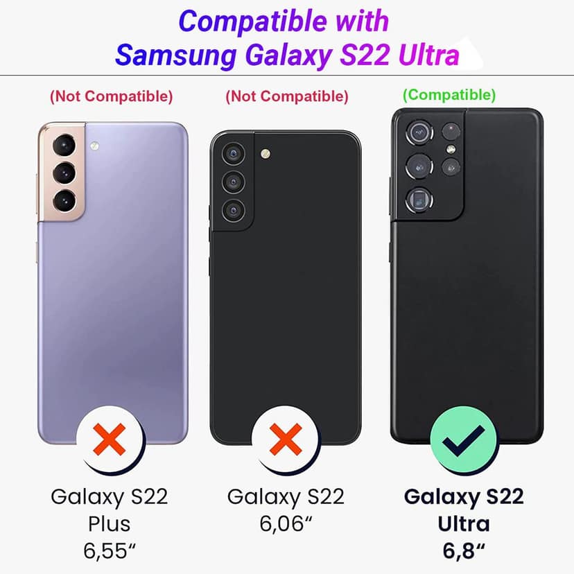 LIRAMARK PU Leather Flexible Back Cover Case Designed for Samsung Galaxy S22 Ultra view 2