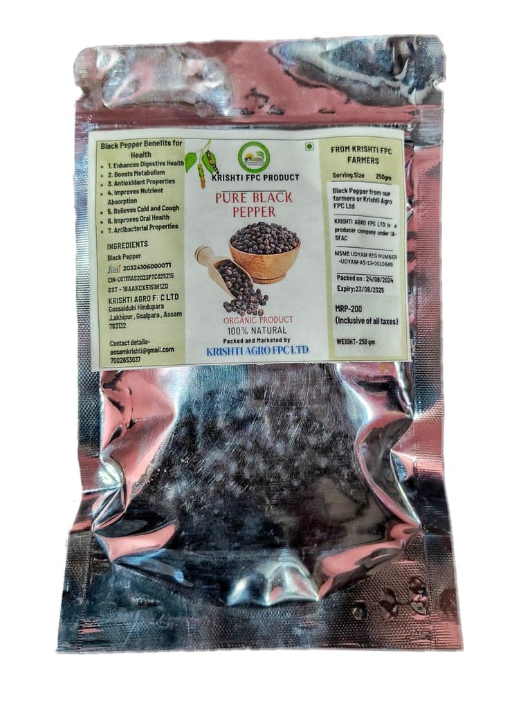 Organic Pure Black Pepper, 250gm view 2