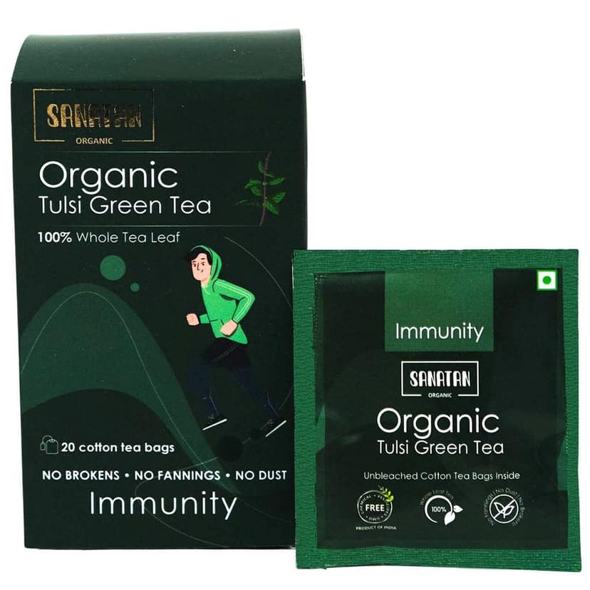 Sanatan Organic Tulsi Immunity Green Tea- 20 sachets view 2
