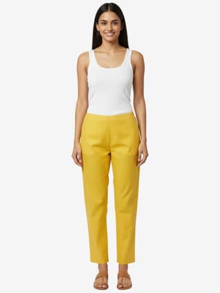Women's Solid Cotton Trousers