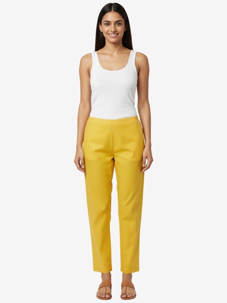 Women's Solid Cotton Trousers