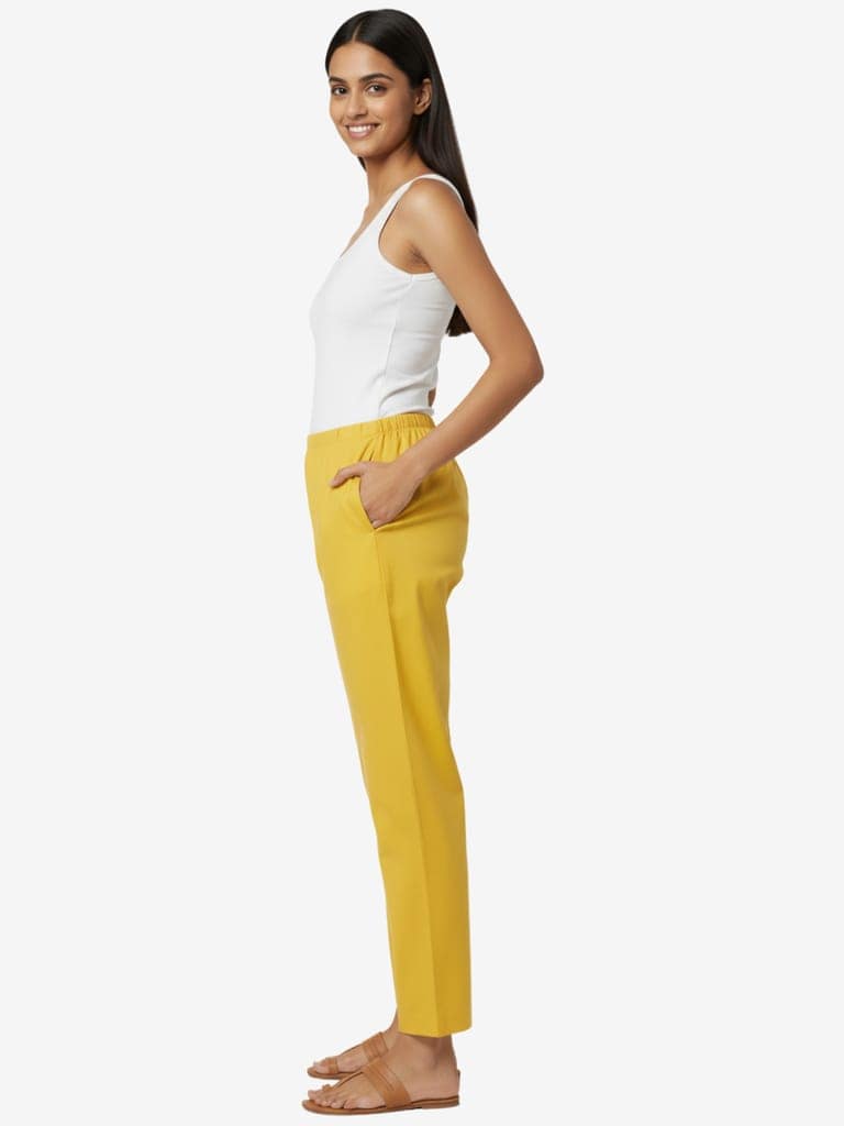 Women's Solid Cotton Trousers view 2