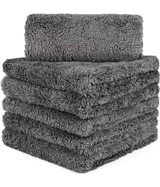 Auto Hub Grey 600 GSM Microfiber Cloth For Automobile ( Pack of 5 )