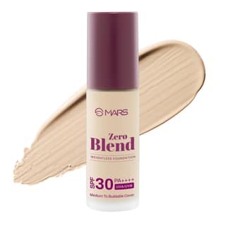 MARS SPF30 PA++++Zero Blend Weightless Foundation for Makeup (30ml) (03-CASHEW DELIGHT) | Long-Lasting | Matte Finish | Buildable Coverage | Sweat-Proof MARS SPF30 PA++++Zero Blend Weightless Foundation for Makeup (30ml) (03-CASHEW DELIGHT) | Long-Lastin