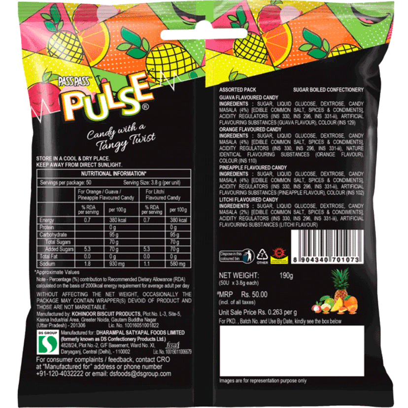 Pulse Pouch || Assorted Candy || 50 Pieces || 202.5 Grams view 2