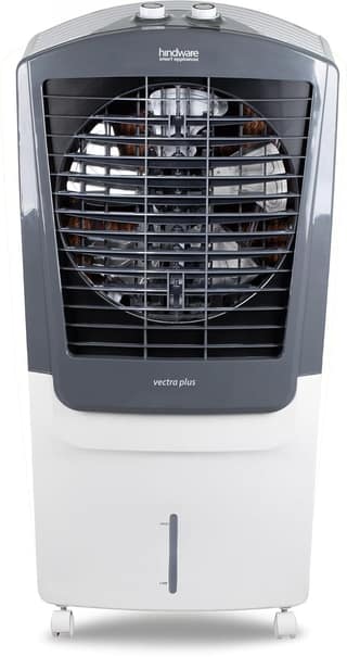 Hindware Smart Appliances Vectra Plus 70L, Desert Air Cooler with Woodwool Pads, Inverter Compatible, Castor wheels and motorized air flow control & High Air Delivery - White & Grey