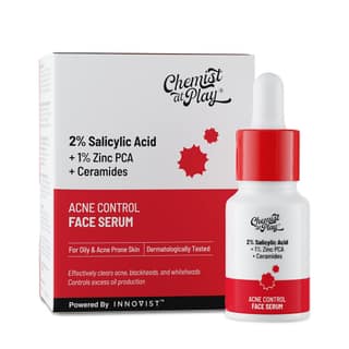 Chemist At Play 2% Salicylic Acid Face Serum for Acne | Serum for Acne and Dark Spots | Improves Skin Texture | Controls Excess Oil | Lightweight, Non-Comedogenic | For Men & Women | 10 ml Chemist At Play 2% Salicylic Acid Face Serum for Acne | Serum for