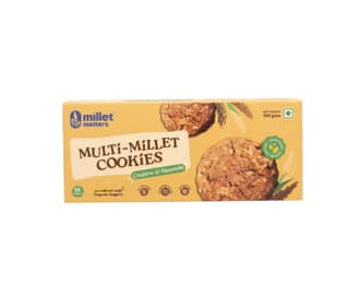 Millet Matters Multi Millet Almond Cashew Cookies – Organic Ragi, Jowar & Bajra (100 g)