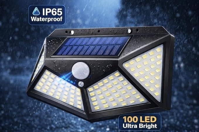 Multi-Angle 168 LED Solar Wall Light with PIR Motion Sensor, Energy Saving Waterproof Outdoor Security Lighting for Yard and Driveway view 2
