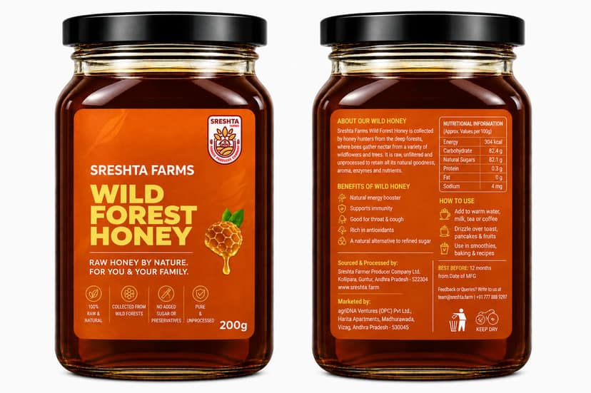 Sreshta Farms Raw Honey 200g view 2