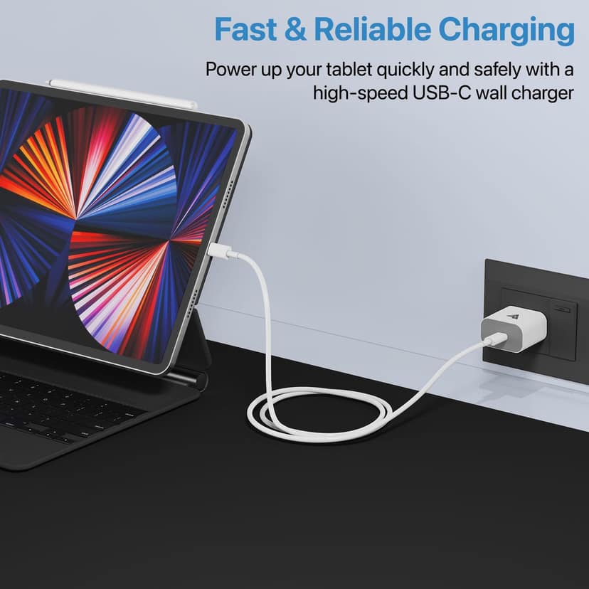 Dr Vaku 20W Fast Charger Adapter, Compatible with iPhone 14, 14 Plus, 14 Pro, 14 Pro Max, 13, 12, 11 Series & iPad, with 1M Type-C to Lightning Data Cable, PD 2.0 (1 Adapter + 2 Cables) view 2
