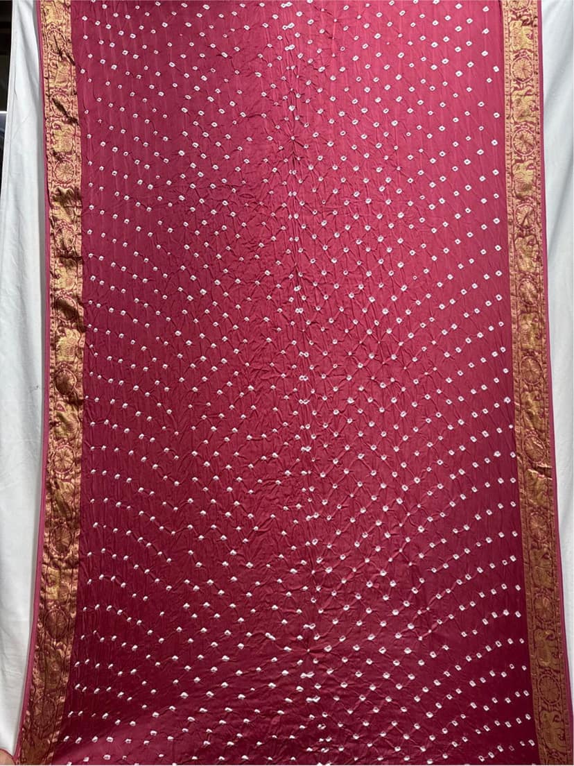 Kala Sanskruti All Over Gajri Color Art Silk Bandhani Saree 6.5M with Blouse Piece Elegant Traditional Wear Bridal Unique Saree for Women view 2