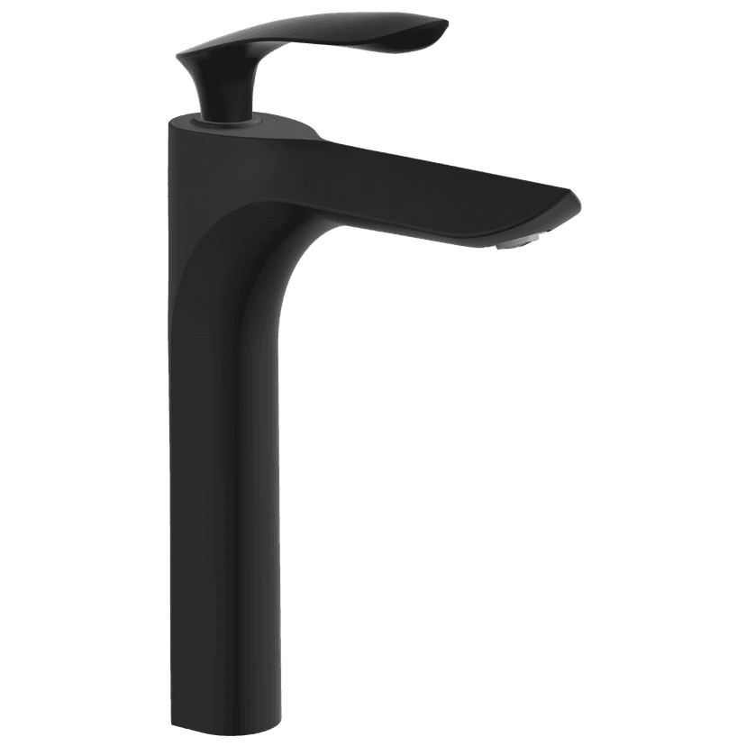 KA-MB-3128 Single Lever Tall Basin Mixer With Braided Hoses (Table Mounted Model) (Matt Black)
