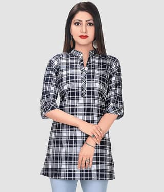 Meher Impex Women Checks Cotton Blend Shirt ( Green )