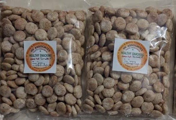 Hv Associates Jowar Puffs Tomato Masala (100G) | Healthy Millet-Based Snacking | Light, Crispy & Tangy Tomato Flavour | Ready To Eat Namkeen