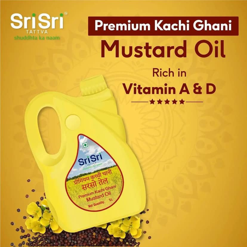 Sri Sri Tattva Premium Kachi Ghani Mustard Oil, 5L view 2