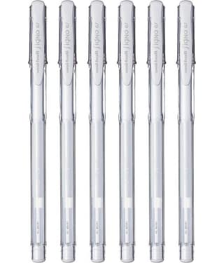 Uni-Ball Signo Um-100 Cream White Ink Gel Pen (Pack Of 6, Cream White)