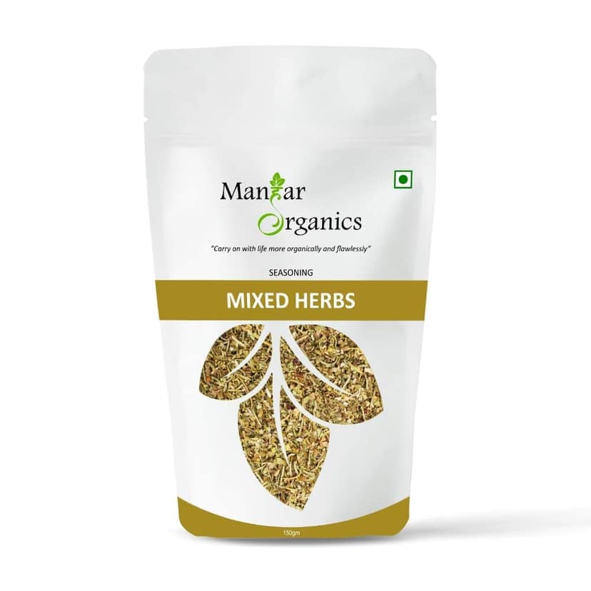 ManHar Organics Dried Mixed Herbs Seasoning: 150gm (Mix of oregano, basil, thyme, rosemary, parsley, chilli flakes, garlic powder) (Mixed herbs, 150gm)