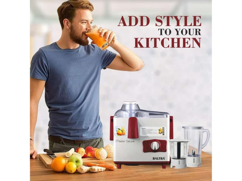 BALTRA Master Deluxe 500W Juicer Mixer Grinder, 2 Jars (1.5L & 1L) 3-Speed Control, SS Blades, Large Pulp Collector, Ideal for Fruits & Juices view 2