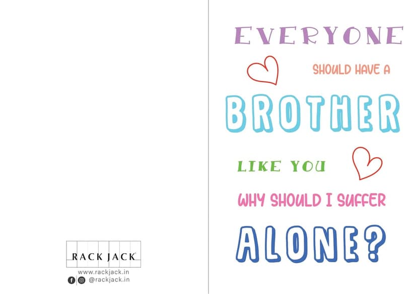 Rack Jack rakshabandhan funny greeting card - why should i suffer alone view 2