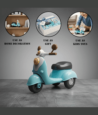 3Mads Miniature Scooter Toy for Kids, Blue, Cute Little Motorcycle, Home Decoration