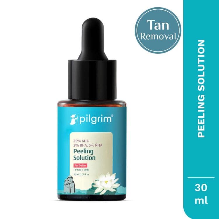 Pilgrim 25% AHA 2% BHA 5% PHA Face Peeling Solution Detan & Exfoliate Dead Skin For Men & Women (30ml)