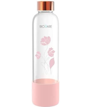Rioware Borosilicate Glass Water Bottle| office bottle | Green Water Bottle 750 mL ( Set of 1 )