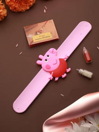 Peppa Pig Wrist Slap Band Kids Toy Rakhi With Roli Chawal