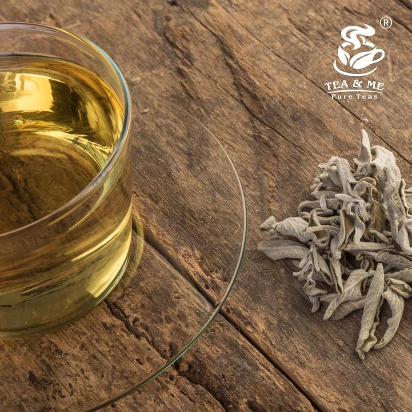 TEA & ME Dried Sage Leaves for Tea | Smudge Smudging, Energy, Reiki, Energy Block Removal | Blood Sugar Support, Nutrient-Rich, Antioxidant-Packed - 50g view 2