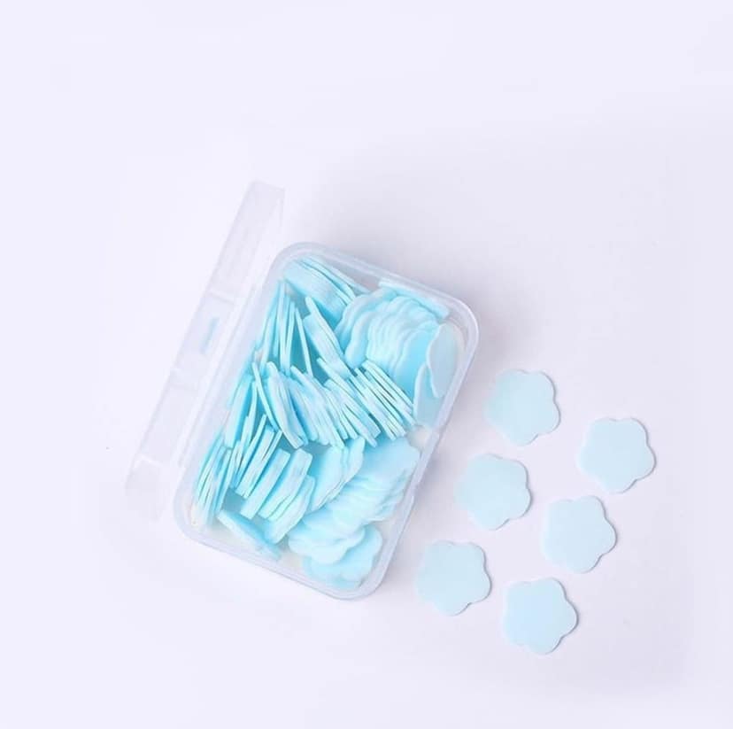DHRUVINSRI Travel Paper soap Sheets Apple Shape Disposable Paper Soap Flakes Hand Cleaning Hand Toilet Paper Hand Foot Care Cleaners Washing (Mix Color)