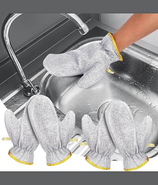 Steel Wire Dishwashing Cleaning Gloves – Reusable Kitchen Scrubber Gloves for Utensil Cleaning (PACK OF 2)