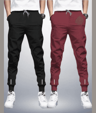 Reya Multicolor Cotton Blend Men's Trackpants ( Pack of 2 )