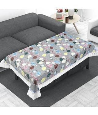 Printed PVC 4 Seater Rectangle Table Cover ( 150 x 92 ) cm Pack of 1 Green