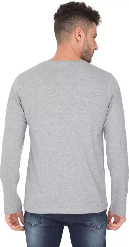 Listen Before You Speak Full Sleeve T-Shirt Men Printed Round Neck Pure Cotton Grey T-Shirt view 2