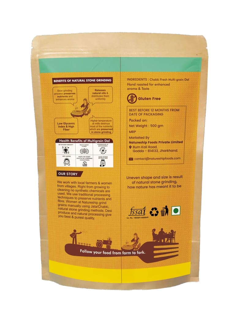 Natureship - Hand roasted and stone-ground Multigrain Dal, 500 grams. view 2