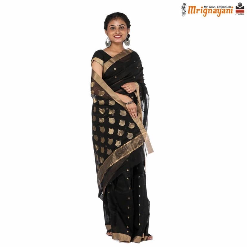 HANDLOOM CHANDERI SILK SAREE WITH BLOUSE (SKU - 1SC101251121 SAREE-1047) view 2