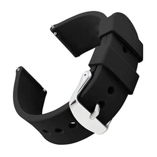 Exelent 20MM Silicone Strap Compatible with Amazfit GTS 2 Mini, Amazfit Bip/Bip U/Pro/Lite, Bip S, Amazfit GTS/ 2/2e, Samsung Galaxy Watch 4/ Watch 5 Compatible All 20MM Watches (Black)