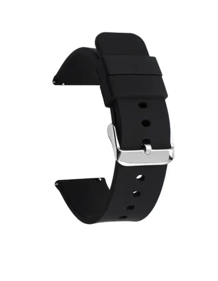 Exelent 20MM Silicone Strap Compatible with Amazfit GTS 2 Mini, Amazfit Bip/Bip U/Pro/Lite, Bip S, Amazfit GTS/ 2/2e, Samsung Galaxy Watch 4/ Watch 5 Compatible All 20MM Watches (Black) view 2