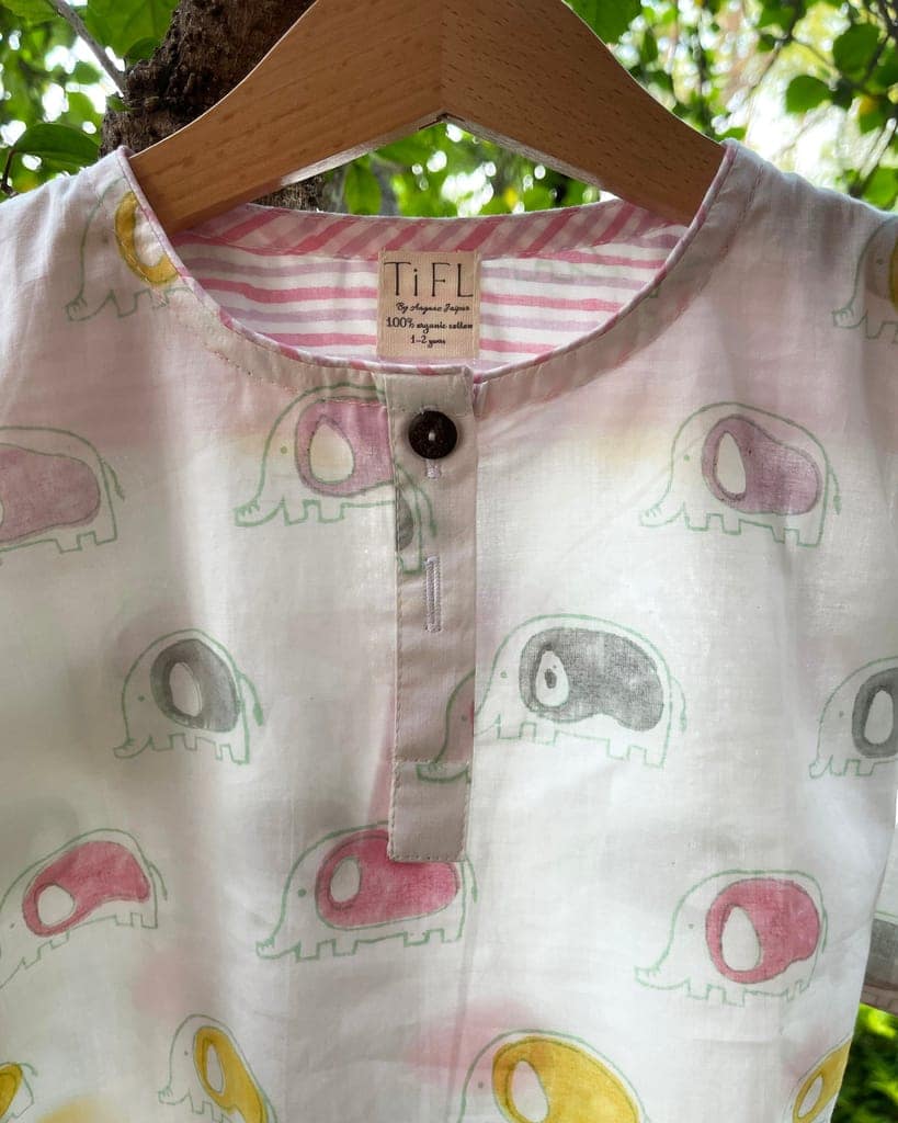 Casual kid wear with Majestic Elephant Print by Aagaaz Jaipur view 2