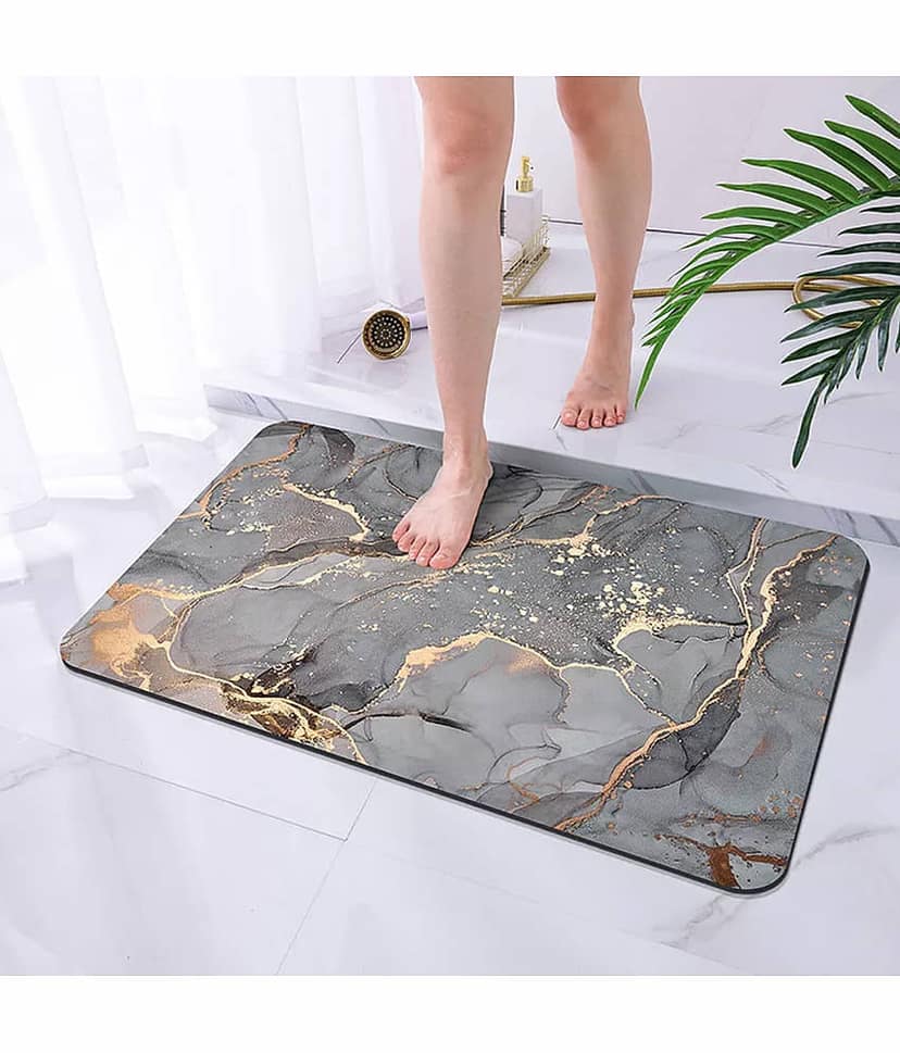 GEEO Anti-skid Rubber Bath Mat 40x60 cm ( Pack of 1 ) - Assorted