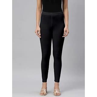 SHE PURE LUXURY WEAR Ankle Length Ethnic Wear Legging (Black, Solid) view 2