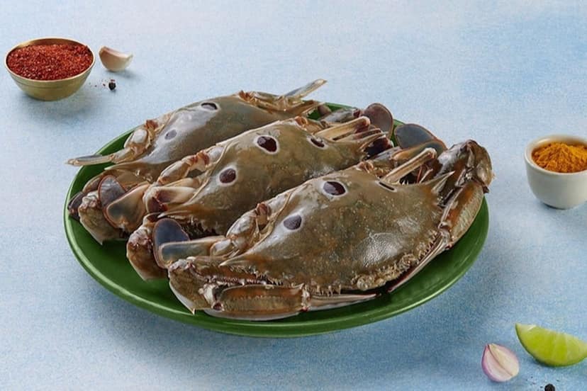 Spot Crab/Sea Crab / (100g to 300g)-Whole Cleaned (with minimal shell) - (500gms Pack)
