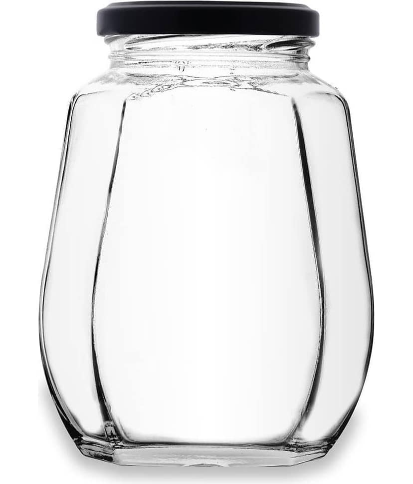 CROCO JAR - Black Glass Food Container ( Pack of 1 )