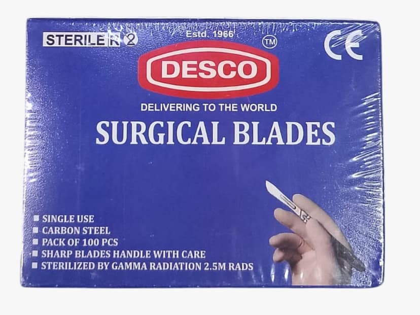 Size 22 Disposable Surgical Blade Tool Scalpel Blades, High Carbon Steel Blades. Individually Wrapped Surgical Blades