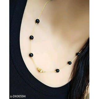 Traditional chains Black boll - 02 Gold-plated Plated Brass Chain view 2