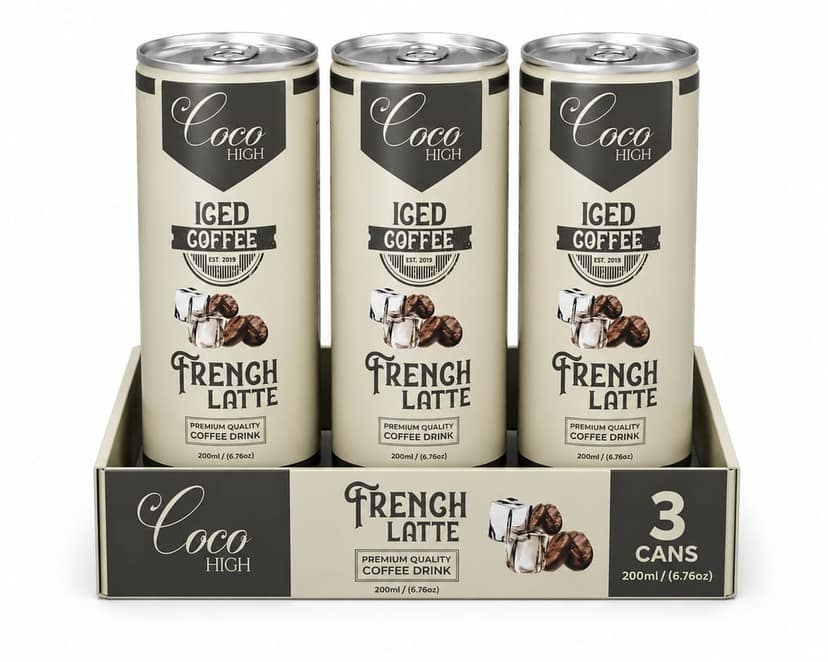 COCOHIGH French Latte Cold Coffee - 200ml (Pack Of 3)