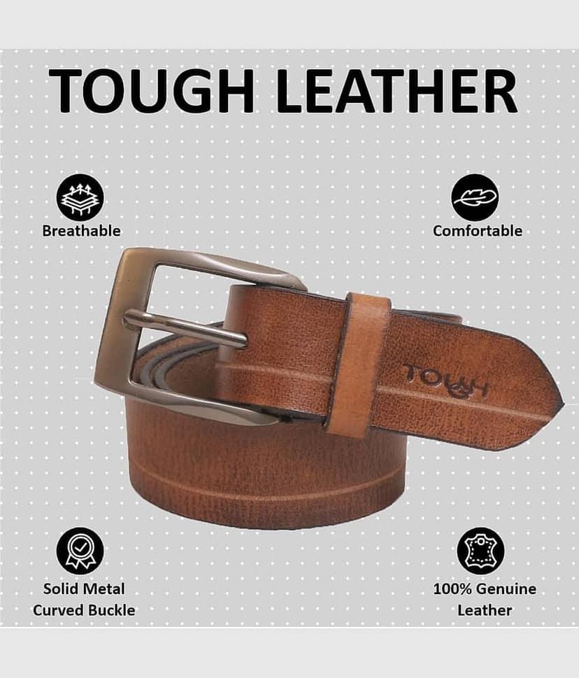 Tough - Tan Leather Men's Formal Belt ( Pack of 1 )