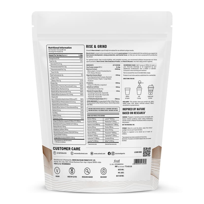Unived Plant Protein with Coffee - Energy, Focus & Recovery Cold Coffee view 2