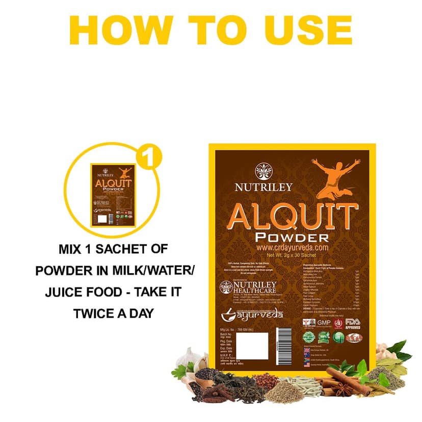 Nutriley Alquit Alcohol Addiction Powder, Helps to get rid of alcohol addiction, anti addiction powder (30 Sachets) view 2