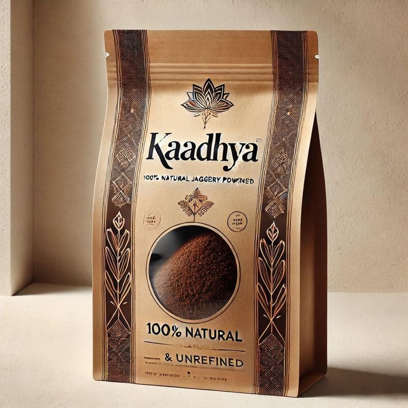 "Kaadhya Organic Jaggery Powder - 100% Natural, Unrefined, Vegan Sweetener" Pack of 2
